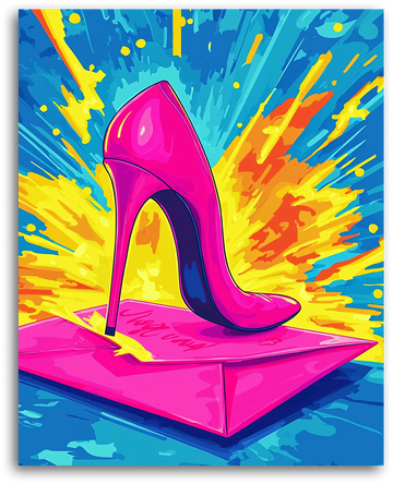 Różowa Szpilka Pop Art - Malowanie Po Numerach